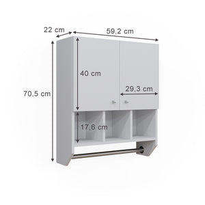 Vicco Mobile bagno Bianco 59.2 x 70.5 cm Pensile a 2 ante