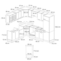 Vicco Cucina angolare completa Rovere artigianale/rovere Goldkraft 227 x 287 cm , PL Marmo