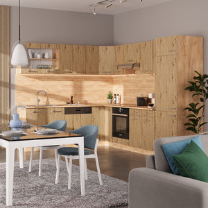 Vicco Cucina angolare completa Rovere artigianale/rovere Goldkraft 227 x 287 cm , PL Antracite