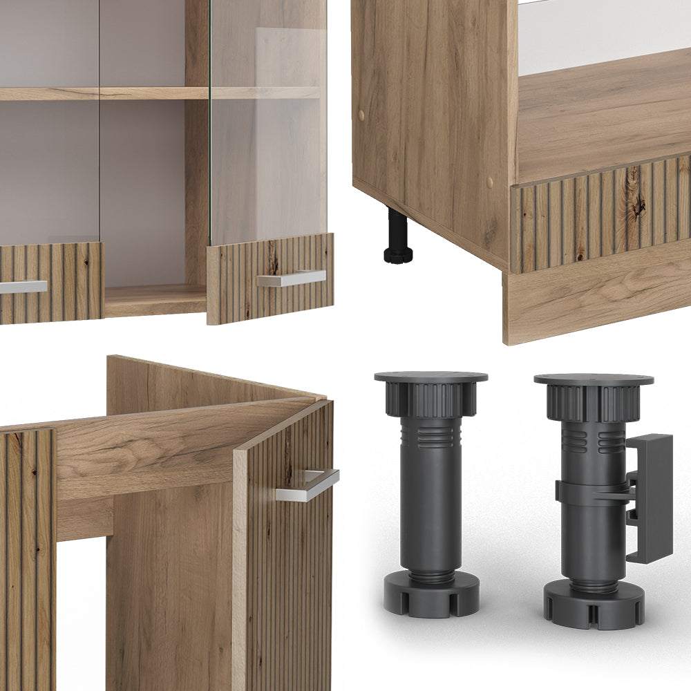 Vicco Cucina angolare completa Rovere artigianale/rovere Goldkraft 227 x 287 cm , PL Rovere