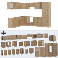 Vicco Cucina angolare completa Rovere artigianale/rovere Goldkraft 227 x 287 cm , PL Antracite