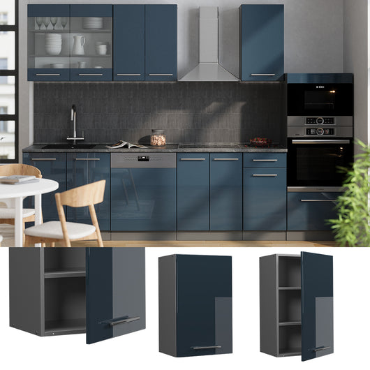 Vicco Pensile da cucina Blu scuro lucido 45 cm