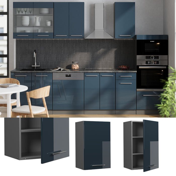 Vicco Pensile da cucina Blu scuro lucido 45 cm