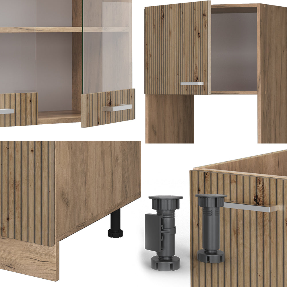 Vicco Cucina angolare completa Rovere artigianale/rovere Goldkraft 237 x 247 cm , PL Rovere