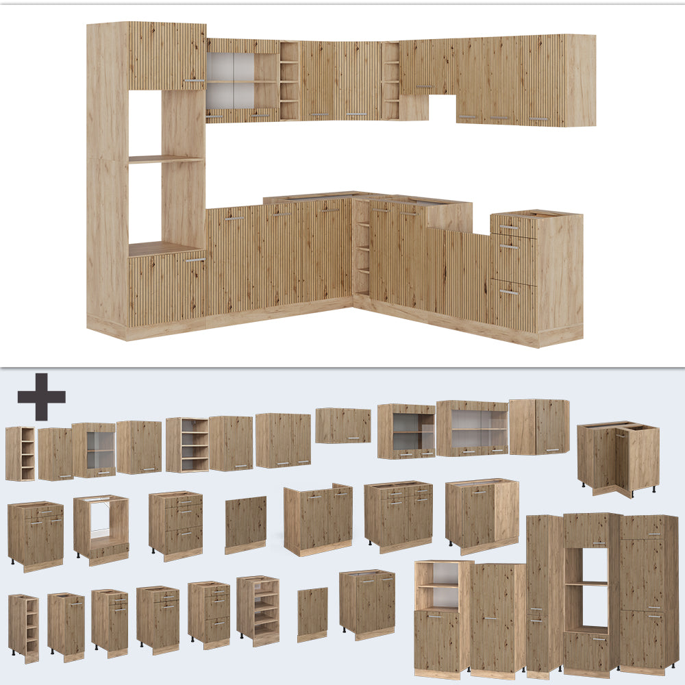 Vicco Cucina angolare completa Rovere artigianale/rovere Goldkraft 237 x 247 cm , PL Rovere