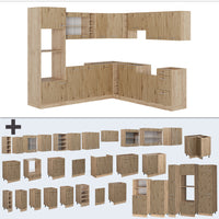 Vicco Cucina angolare completa Rovere artigianale/rovere Goldkraft 237 x 247 cm , PL Rovere