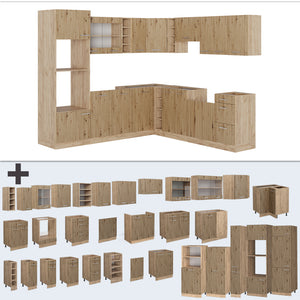 Vicco Cucina angolare completa Rovere artigianale/rovere Goldkraft 237 x 247 cm , PL Rovere