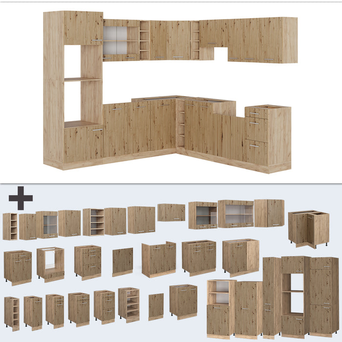 Vicco Cucina angolare completa Rovere artigianale/rovere Goldkraft 237 x 247 cm , PL Rovere