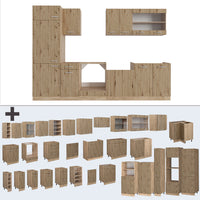 Vicco Cucina componibile Rovere artigianale/rovere Goldkraft 300 cm , PL Marmo