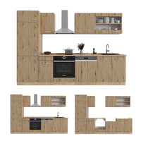 Vicco Cucina componibile Rovere artigianale/rovere Goldkraft 300 cm senza piano di lavoro