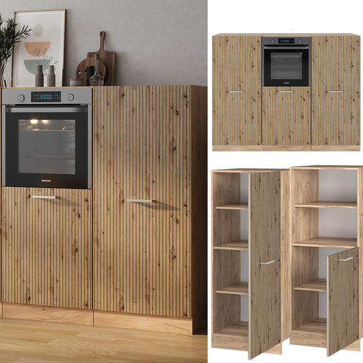 Vicco Cucine componibili piccole Rovere artigianale/rovere Goldkraft 180 cm senza piano di lavoro