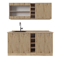 Vicco Cucina completa Rovere artigianale/rovere Goldkraft 160 cm Senza piano di lavoro