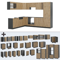 Vicco Cucina angolare completa Rovere artigianale/antracite 227 x 287 cm , PL Antracite