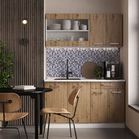 Vicco Mobile cucina sottotetto Rovere artigianale/bianco 140 cm Set di 2