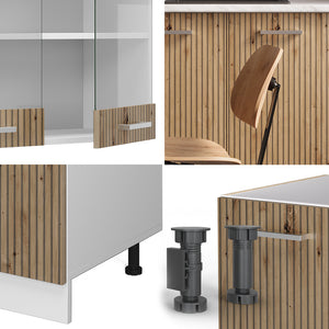 Vicco Cucina monoblocco Rovere artigianale/bianco 140 cm , PL Rovere