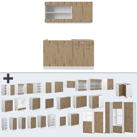 Vicco Cucina monoblocco Rovere artigianale/bianco 140 cm , PL Rovere