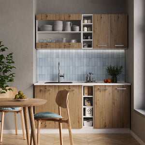 Vicco Cucina completa Rovere artigianale/bianco 160 cm , PL Marmo