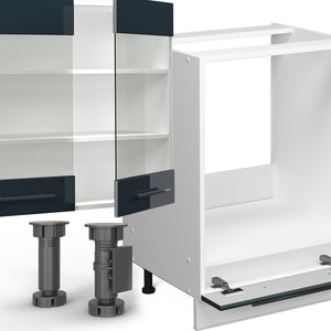 Vicco Cucina componibile Blu scuro lucido/bianco 300 cm , PL Antracite