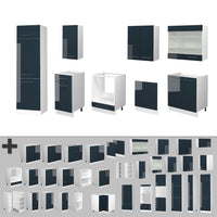 Vicco Cucina componibile Blu scuro lucido/bianco 300 cm , PL Antracite