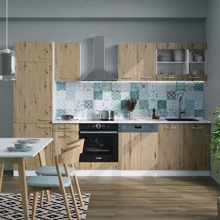 Vicco Cucina componibile Rovere artigianale/bianco 300 cm , PL Antracite