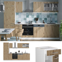 Vicco Cucina componibile Rovere artigianale/bianco 300 cm , PL Antracite