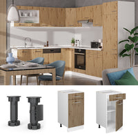 Vicco Mobiletto base per cucina Rovere artigianale 40 cm senza piano di lavoro