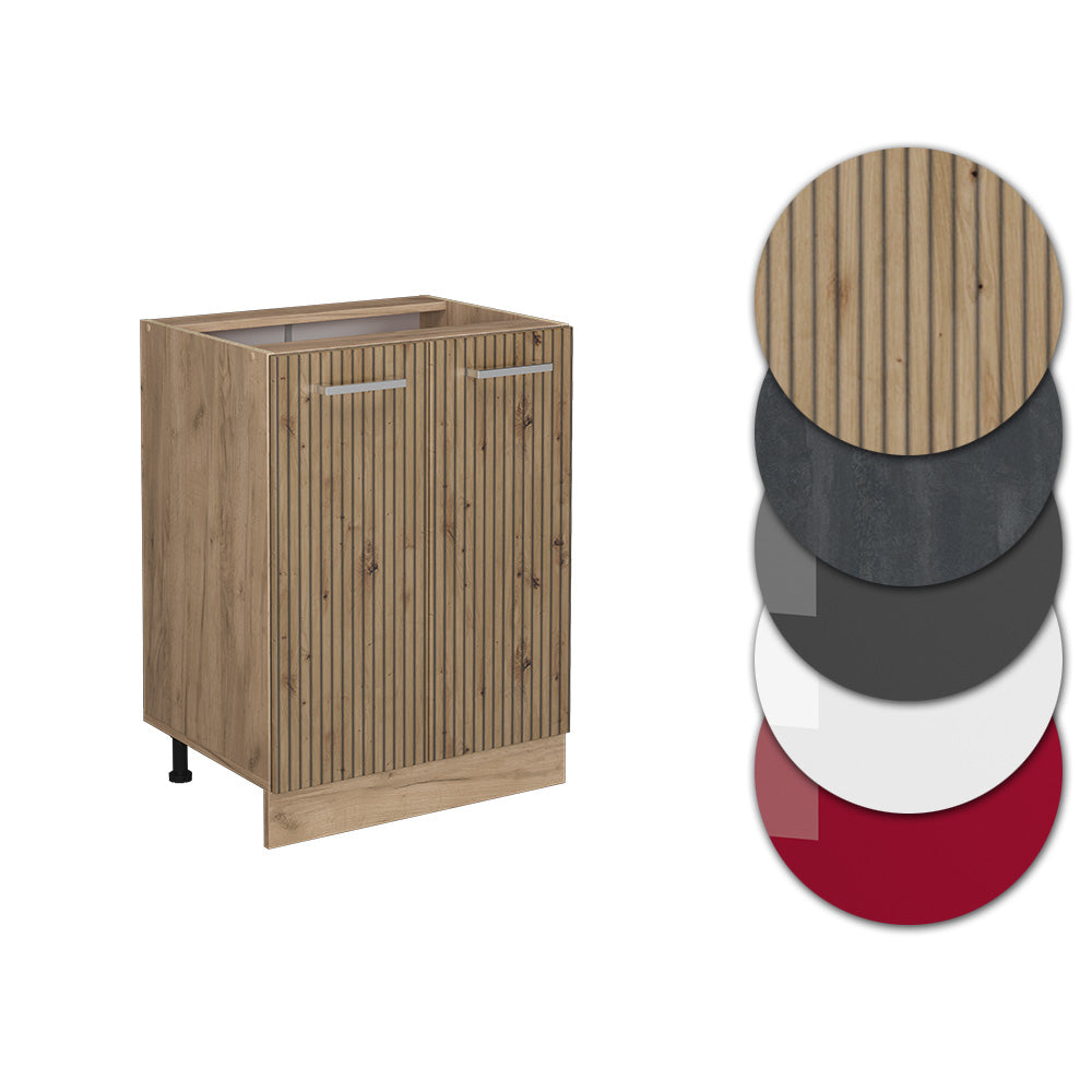 Vicco Mobiletto base cucina Rovere artigianale 60 cm , PL Rovere