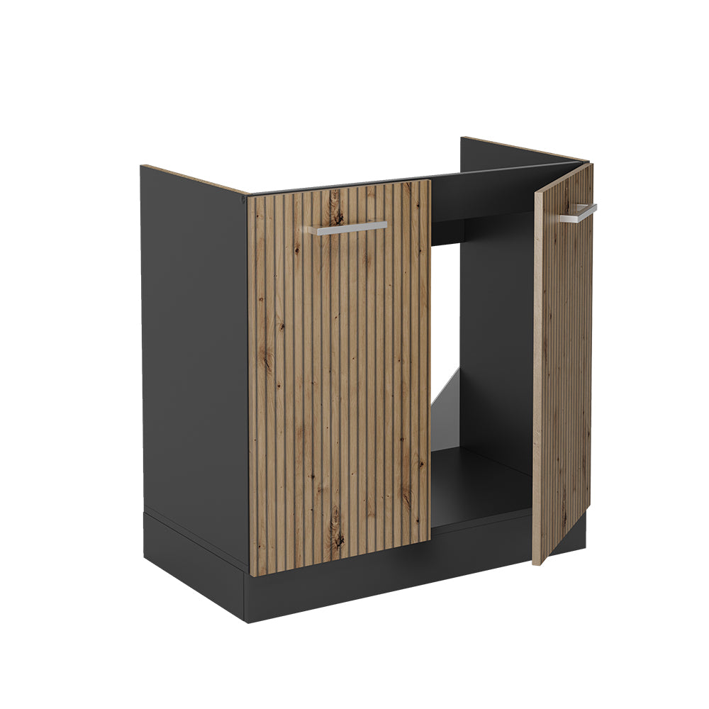 Vicco Mobile lavello cucina Rovere artigianale 80 cm , PL Marmo