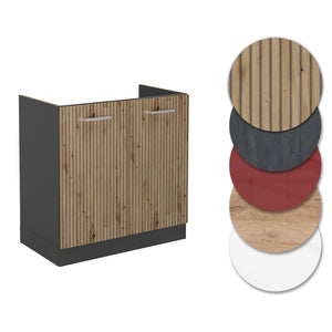 Vicco Mobile lavello cucina Rovere artigianale 80 cm , PL Antracite