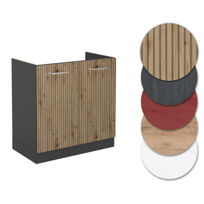 Vicco Mobile lavello cucina Rovere artigianale 80 cm senza piano di lavoro