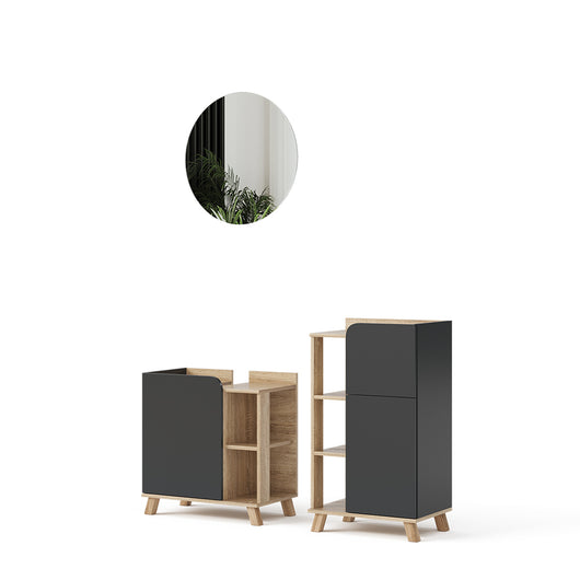 Vicco Set di mobili da bagno Antracite 3 pezzi, con cabinet midi