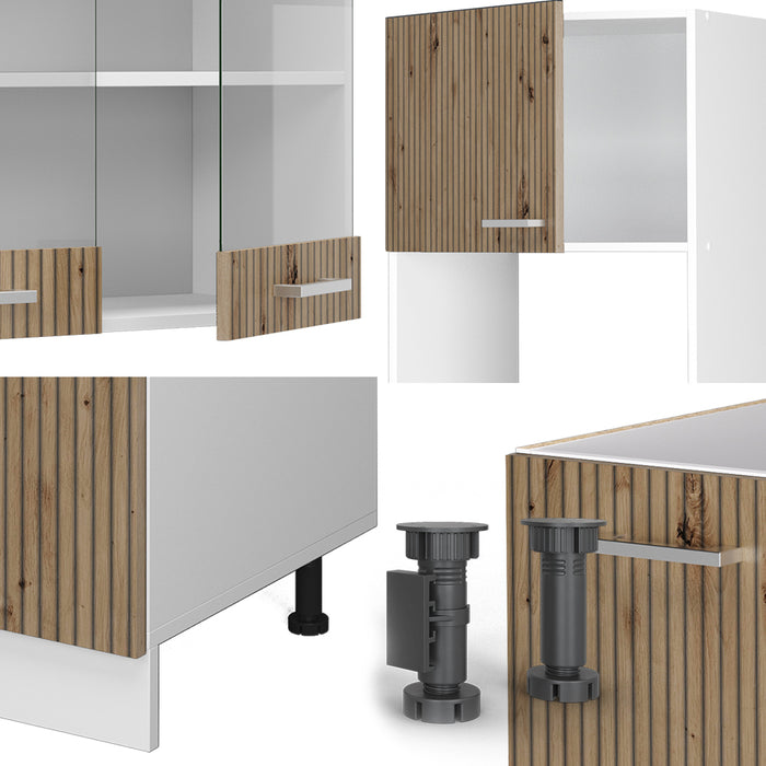 Vicco Cucina angolare completa Rovere artigianale/bianco 237 x 247 cm , PL Marmo