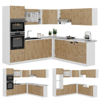 Vicco Cucina angolare completa Rovere artigianale/bianco 237 x 247 cm , PL Rovere