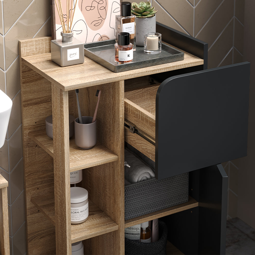 Vicco Set di mobili da bagno Antracite 3 pezzi, con cabinet midi