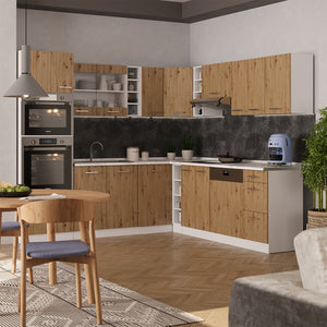 Vicco Cucina angolare completa Rovere artigianale/bianco 237 x 247 cm , PL Marmo