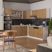 Vicco Cucina angolare completa Rovere artigianale/bianco 237 x 247 cm , PL Rovere