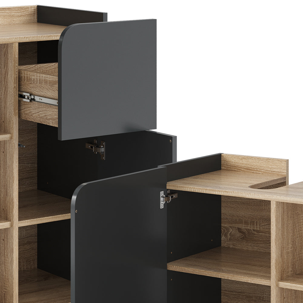 Vicco Set di mobili da bagno Antracite 5 parti