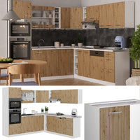 Vicco Cucina angolare completa Rovere artigianale/bianco 237 x 247 cm , PL Marmo