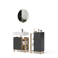 Vicco Set di mobili da bagno Antracite 3 pezzi, con cabinet midi