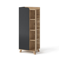 Vicco Mobiletto midi Antracite 50 x 128 cm con porta e vani aperti