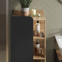 Vicco Mobiletto midi Antracite 50 x 128 cm con porta e vani aperti