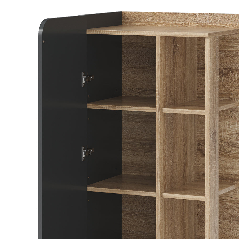 Vicco Mobiletto midi Antracite 50 x 128 cm con porta e vani aperti