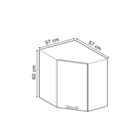 Vicco Mobile angolare da cucina Rovere artigianale 57 cm