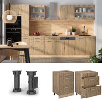 Vicco Mobiletto base per cucina Rovere artigianale 60 cm PL Marmo