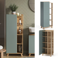 Vicco Mobiletto bagno Grigio-blu 50 x 128 cm con porta e vani aperti