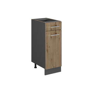 Vicco Mobiletto base per cucina Rovere artigianale 30 cm senza piano di lavoro