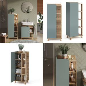 Vicco Mobiletto bagno Grigio-blu 50 x 128 cm con porta e vani aperti