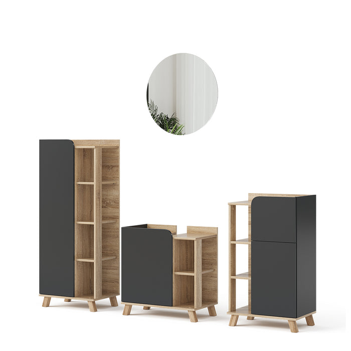 Vicco Set di mobili da bagno Antracite 4 parti