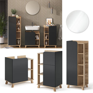 Vicco Set di mobili da bagno Antracite 4 parti