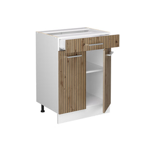 Vicco Mobiletto base per cucina Rovere artigianale 60 cm con cassetto, PL Rovere